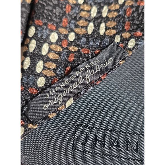 Jhane Barnes Tie Men's Geometric 100% Silk Necktie Handmade In Japan 58x4" - Picture 5 of 6